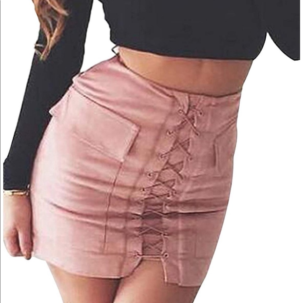 Faux Suede Mini Skirt